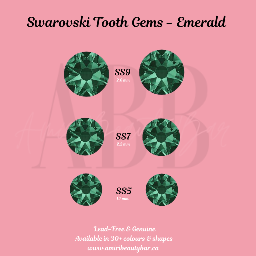 Genuine Swarovski Tooth Gems - Emerald