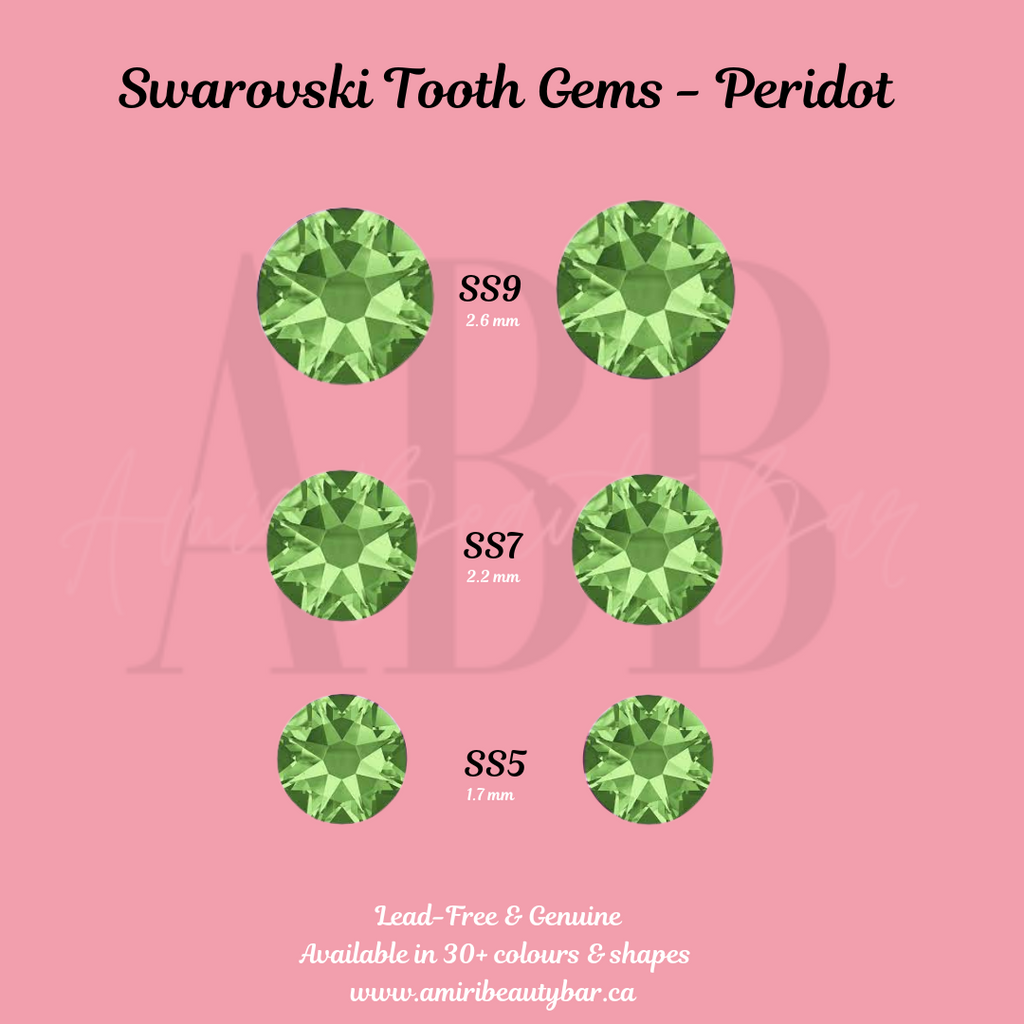 Genuine Swarovski Tooth Gems - Peridot