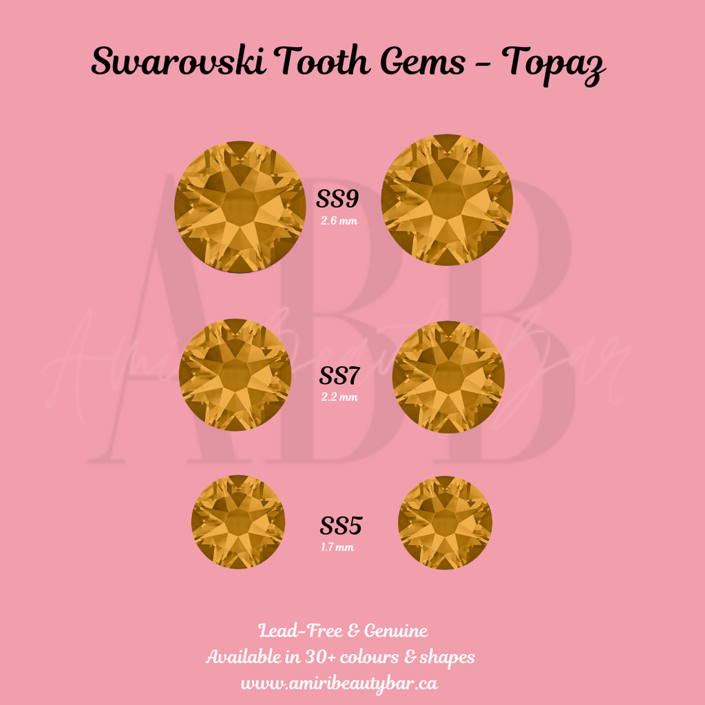 Genuine Swarovski Tooth Gems - Topaz