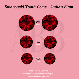 Genuine Swarovski Tooth Gems - Indian Siam