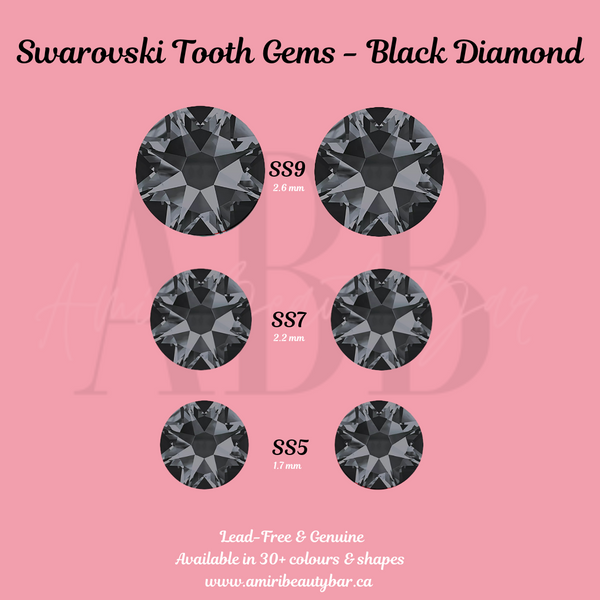 Genuine Swarovski Tooth Gems Black Diamond