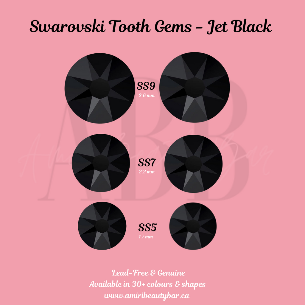 Genuine Swarovski Tooth Gems - Jet Black