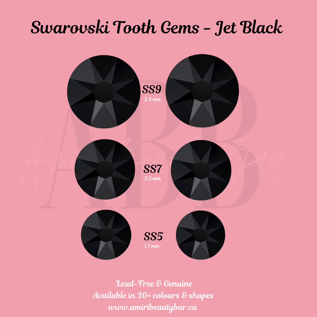 Genuine Swarovski Tooth Gems Jet Black