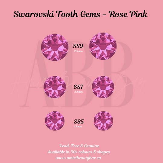 Genuine Swarovski Tooth Gems - Rose Pink – AmiriBeautyBar