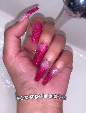 Hot & Cold Set - White/Hot Pink Glitter - AmiriBeautyBar